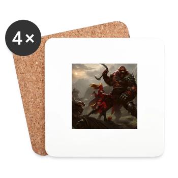 Orc vs. Woman - Coasters (set of 4) - white - Front