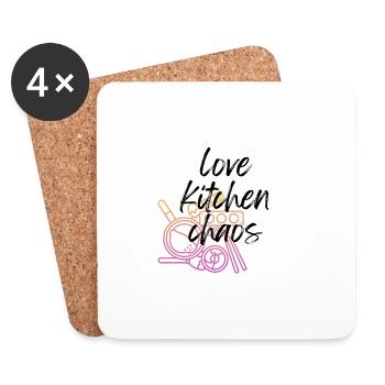 Chaos de cuisine - Dessous de verre (lot de 4) - blanc - Devant