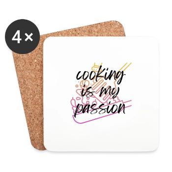 La cuisine est ma passion! - Dessous de verre (lot de 4) - blanc - Devant