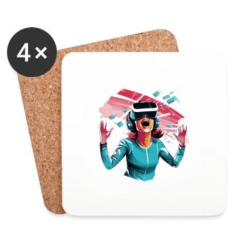 Virtual worlds - Coasters (set of 4) - white - Front