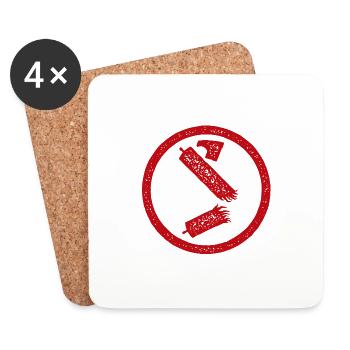 Antifa Symbol Beam Destroyed - Coasters (set of 4) - white - Front