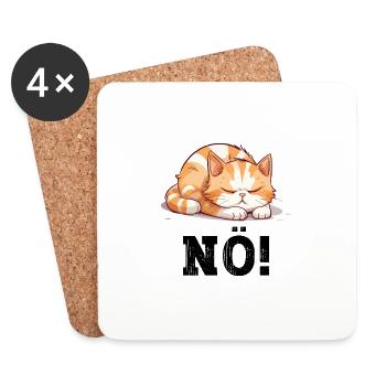 Nope Just Nope No No Cat Cat Dicton Drôle - Dessous de verre (lot de 4) - blanc - Devant