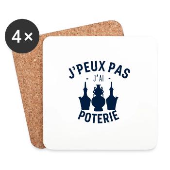 J'Peux pas j'ai Poterie - Dessous de verre (lot de 4) - blanc - Devant