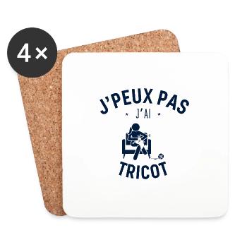 J peux pas j ai Tricot - Dessous de verre (lot de 4) - blanc - Devant