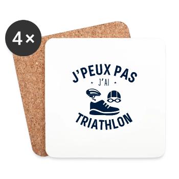 J peux pas j ai Triathlon - Dessous de verre (lot de 4) - blanc - Devant