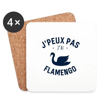 J peux pas j ai Flamengo - Dessous de verre (lot de 4) - blanc - Devant