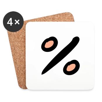 Percent icon. % sign. Hand drawn. - Coasters (set of 4) - white - Front
