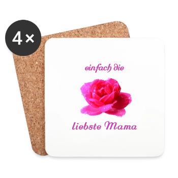 Dearest Mom Mother's Day - Coasters (set of 4) - white - Front
