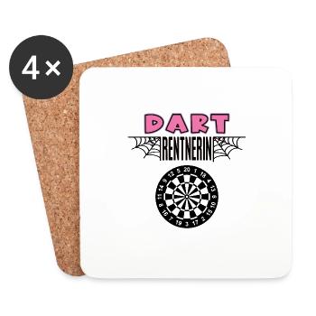 Dart Rentnerin Darterin Rente Ruhestand Darts Frau - Untersetzer (4er-Set) - Weiß - Vorne