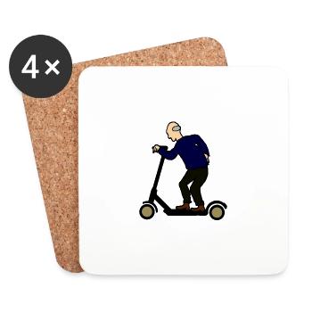 Grandpa on Eroller E Scooter Funny Gift Idea - Coasters (set of 4) - white - Front