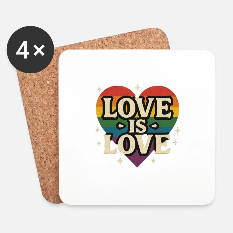 Love is Love - Untersetzer (4er-Set) - Weiß
