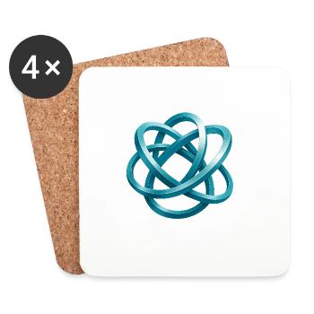Blue braided knot design - Coasters (set of 4) - white - Front