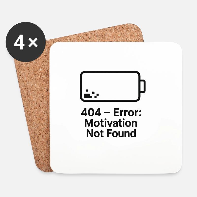 Error 404 Motivation not found - Untersetzer (4er-Set) - Weiß