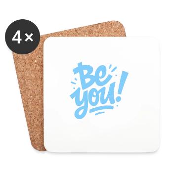 Soyez vous-même - Dessous de verre (lot de 4) - blanc - Devant