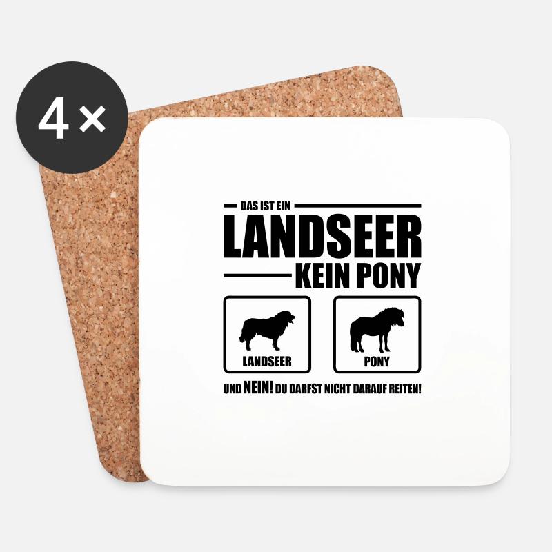 LANDSEER kein Pony Wilsigns Hundespruch Hund - Untersetzer (4er-Set) - Weiß