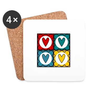 SAINT VALENTINE. I LOVE YOU. I LOVE YOU. LOVE. LOVE - Coasters (set of 4) - white - Front