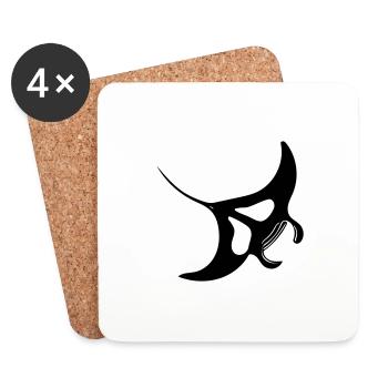 Manta Ray Vector - Coasters (set of 4) - white - Front