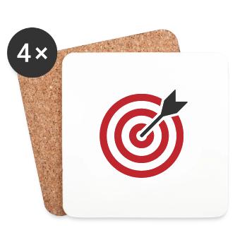 Bullseye Target Logo Symbol - Coasters (set of 4) - white - Front