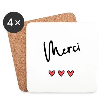 MERCI. MERCI MAÎTRESSE. CADEAU MAÎTRESSE. VACANCES - Dessous de verre (lot de 4) - blanc - Devant