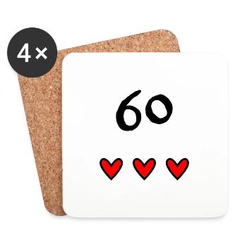 60 YEARS. 60th ANNIVERSARY. ANNIVERSARY 60 YEARS - Coasters (set of 4) - white - Front