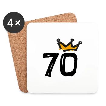 70e anniversaire Krone - Dessous de verre (lot de 4) - blanc - Devant