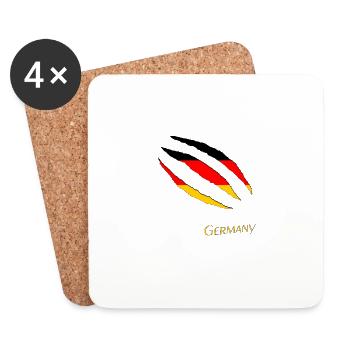Germany Risse Claws Krallen - Untersetzer (4er-Set) - Weiß - Vorne
