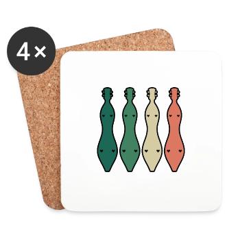Guitare Instrument Dulcimer Rétro - Dessous de verre (lot de 4) - blanc - Devant