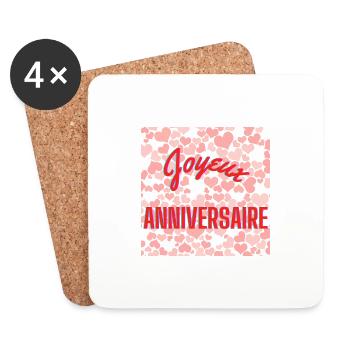 BIRTHDAY,HAPPY BIRTHDAY,HAPPY BIRTHDAY - Coasters (set of 4) - white - Front