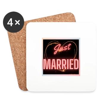 GERADE VERHEIRATET, LANG LEBE DIE MARIE,EVJF,VALENTINSTAG - Untersetzer (4er-Set) - Weiß - Vorne