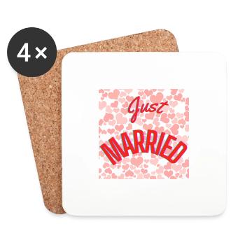 GERADE VERHEIRATET, LANG LEBE DIE MARIES, EVJF, VALENTINSTAG - Untersetzer (4er-Set) - Weiß - Vorne