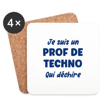 Je suis un prof de techno - Dessous de verre (lot de 4) - blanc - Devant
