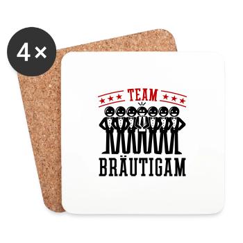 Wedding Groom Bachelor Party - Coasters (set of 4) - white - Front
