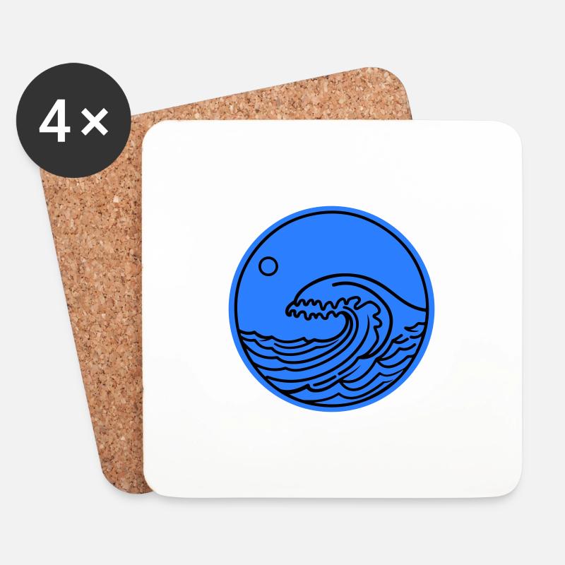 Welle Meer Ozean Wasser - Untersetzer (4er-Set) - Weiß