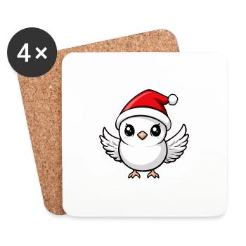 Dove Bird Christmas Christmas - Coasters (set of 4) - white - Front