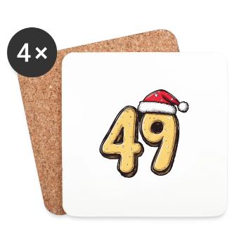 49 Zahl Weihnachten - Untersetzer (4er-Set) - Weiß - Vorne