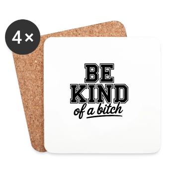 T-Shirt mit beleidigendem humorvollem Motiv - Untersetzer (4er-Set) - Weiß - Vorne