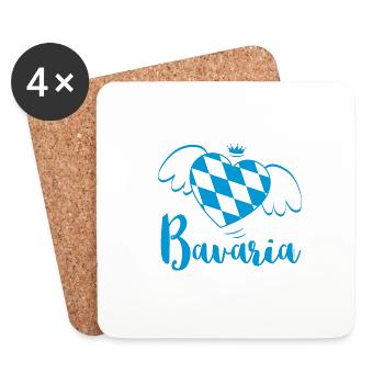 Bavaria Bayernherz Gift Idea - Coasters (set of 4) - white - Front