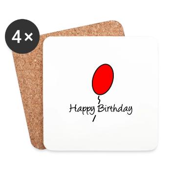 ALLES GUTE ZUM GEBURTSTAG. ALLES GUTE ZUM GEBURTSTAG. JAHRESTAG. - Untersetzer (4er-Set) - Weiß - Vorne