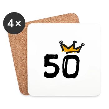 50th birthday Krone - Coasters (set of 4) - white - Front