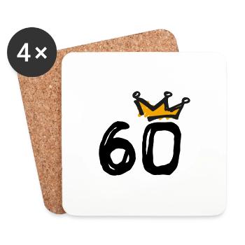 60th birthday Krone - Coasters (set of 4) - white - Front