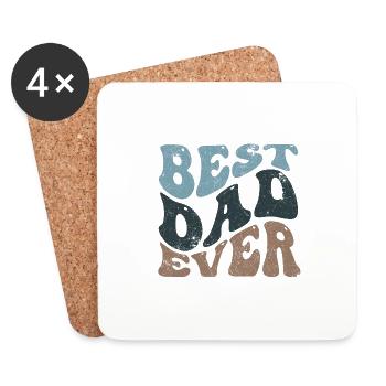 MEILLEUR CADEAU DE CHEMISE À MOTIF PAPA DE TOUS LES TEMPS - Dessous de verre (lot de 4) - blanc - Devant