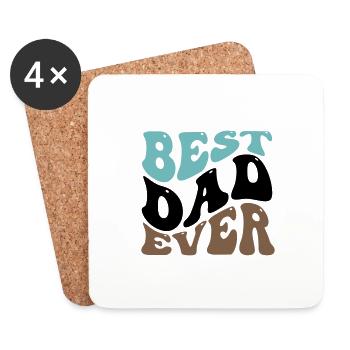 MEILLEUR CADEAU DE CHEMISE À MOTIF PAPA DE TOUS LES TEMPS - Dessous de verre (lot de 4) - blanc - Devant