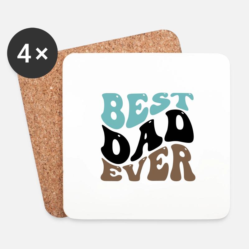 BESTER VATI ALLER ZEITEN PAPI MOTIV SHIRT GESCHENK - Untersetzer (4er-Set) - Weiß