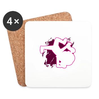 Breakdance Fille Danseuse de breakdance - Dessous de verre (lot de 4) - blanc - Devant