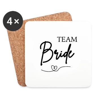 Junggesellinnenabschied - TEAM BRIDE - Untersetzer (4er-Set) - Weiß - Vorne