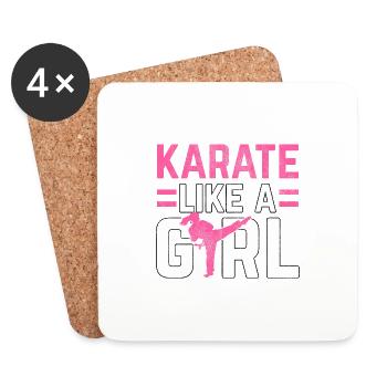 Karate wie ein Mädchen - Untersetzer (4er-Set) - Weiß - Vorne