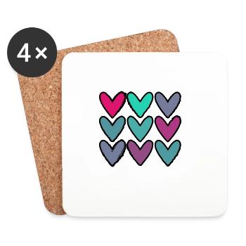 PAAR. ICH HABE GERADE GEHEIRATET. Junggesellinnenabschied. VALENTINSTAG. LIEBE. - Untersetzer (4er-Set) - Weiß - Vorne