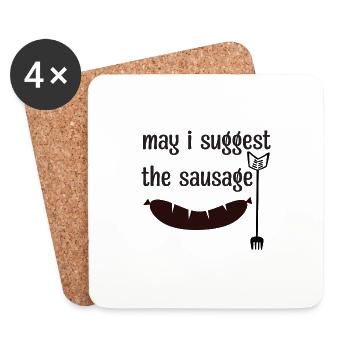 may i suggest the sausage funny desing - Coasters (set of 4) - white - Front