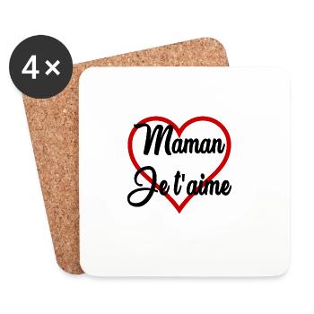 MOM. MOTHER'S DAY. HAPPY MOTHER'S DAY - Coasters (set of 4) - white - Front