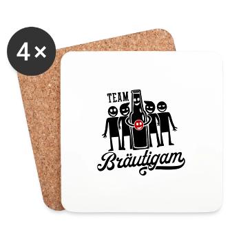 Fête du marié de mariage - Dessous de verre (lot de 4) - blanc - Devant